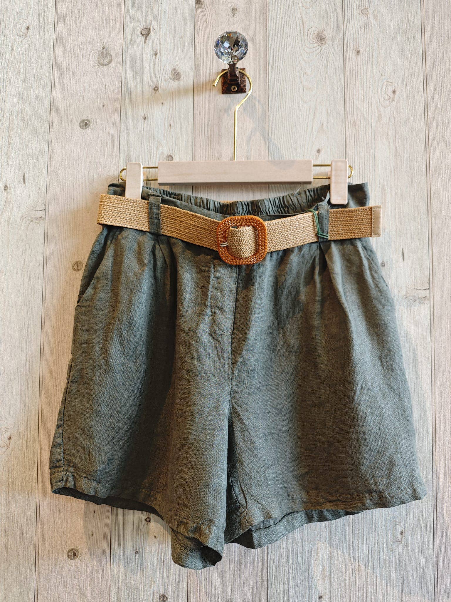 Linen & More – Engroshandel Shorts – Kvinder – REF 30563 100 % hør shorts med bælte4
