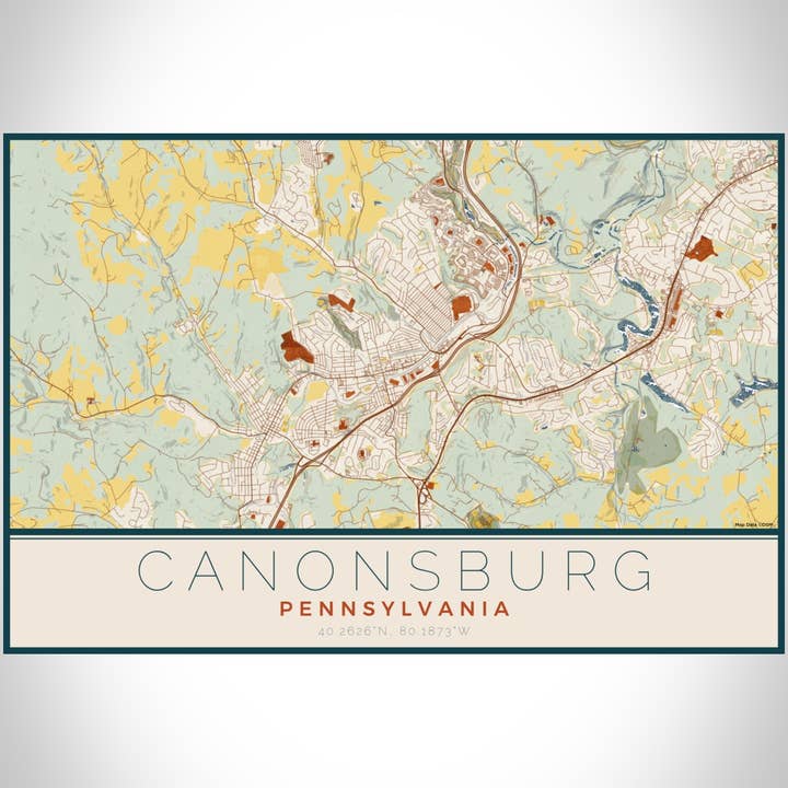 JACE.design - Vendita all'ingrosso Stampa artistica - Canonsburg PA Mappa Stampa Blocco3