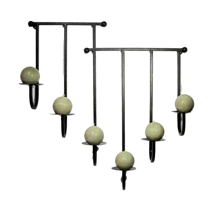 6 Plate Iron Candle Sconce for wholesale by Wilco Home
