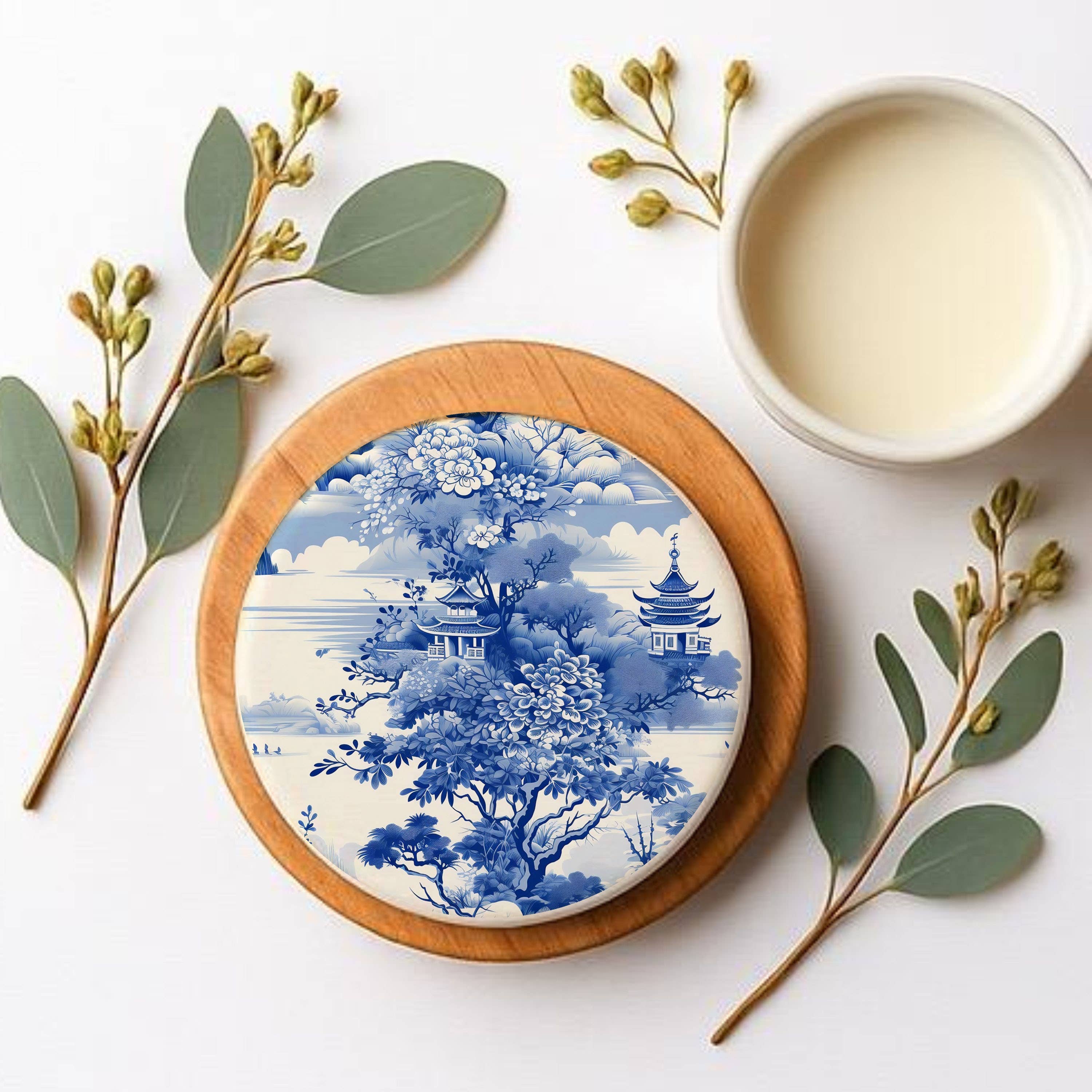 Gia Roma - Wholesale Decorative Tabletop Object - Blue Country Coaster Elegant Grandmillennial Blue Home Decor78