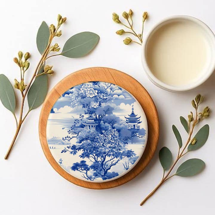 Gia Roma - Wholesale Decorative Tabletop Object - Blue Country Coaster Elegant Grandmillennial Blue Home Decor78