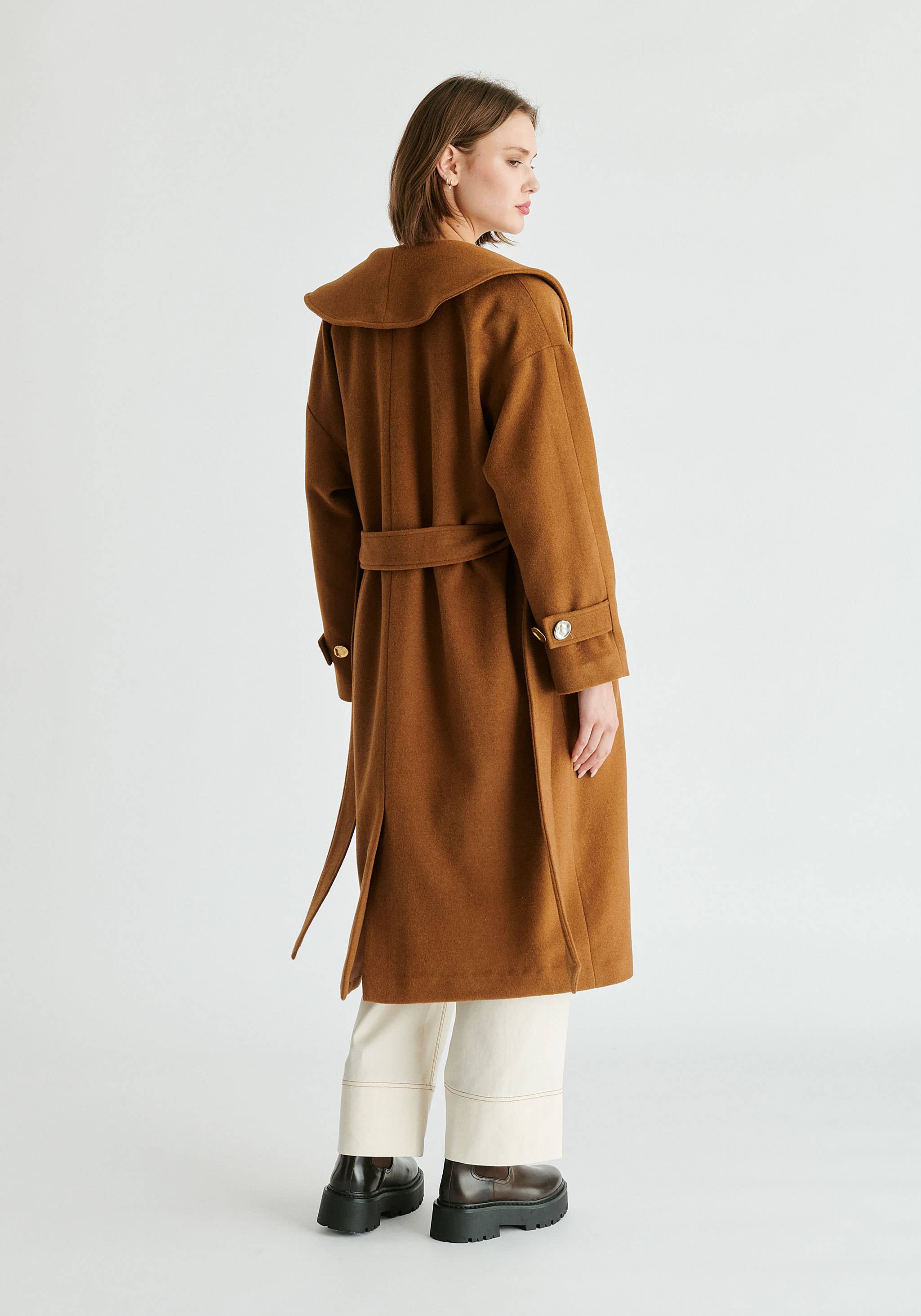 Paisie - Wholesale Coat - Women's - Shawl Collar Wool Coat with Belt9