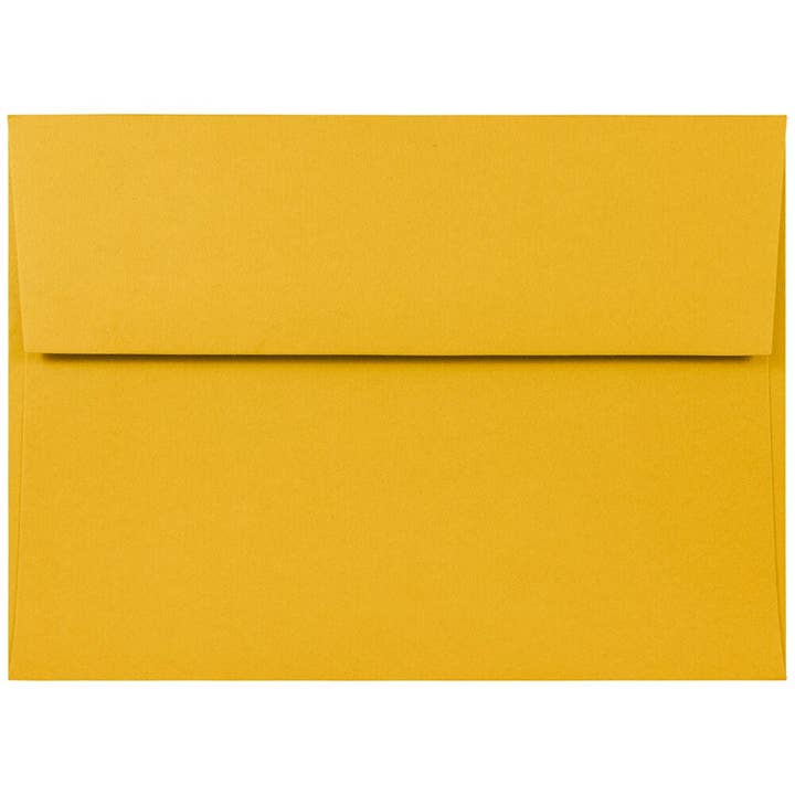 A7 Invitation Envelopes, 5.25 x 7.25, Sunflower Yellow, 1000 for wholesale by JAM PAPER