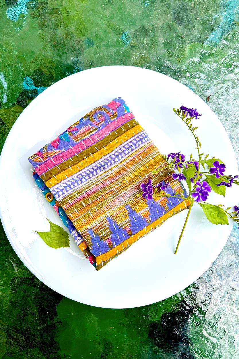 Sevya Handmade – wholesale Dinner & cloth napkin – Kantha Napkins, Set of 49