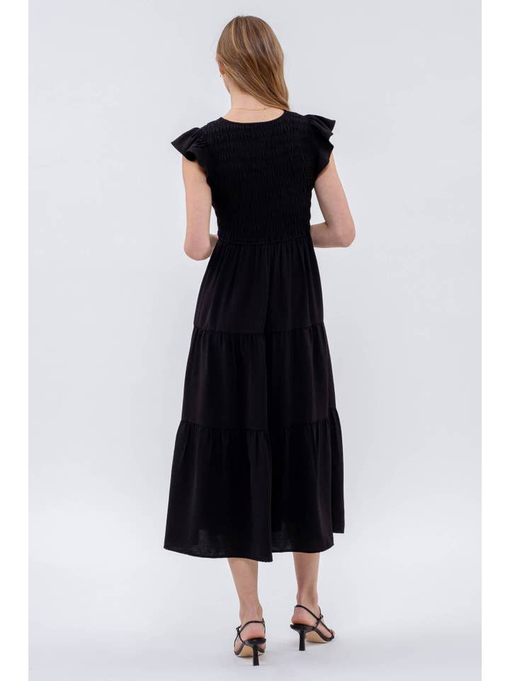 MINE - Wholesale Dress - Women's - FLUTTER SLEEVE MAXI DRESS21