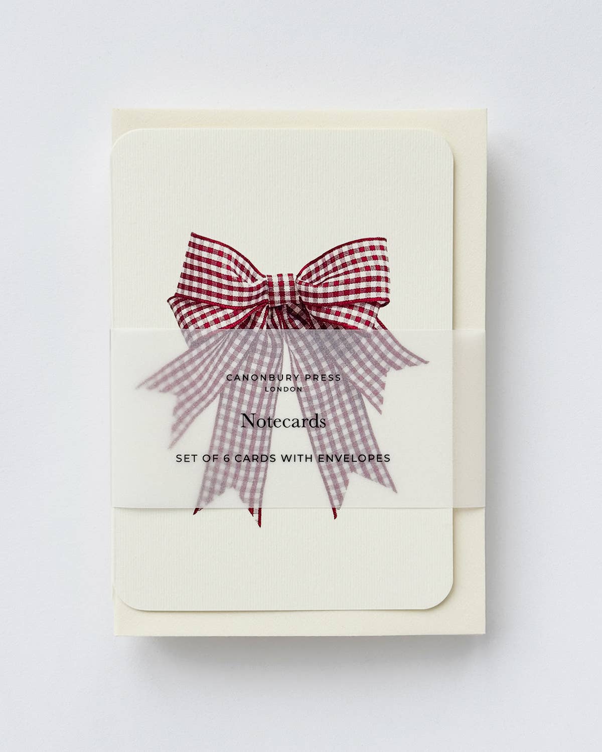 Canonbury Press – wholesale Everyday greeting card – Double Tail Red Gingham Bow Greeting Card | Birthday Card4
