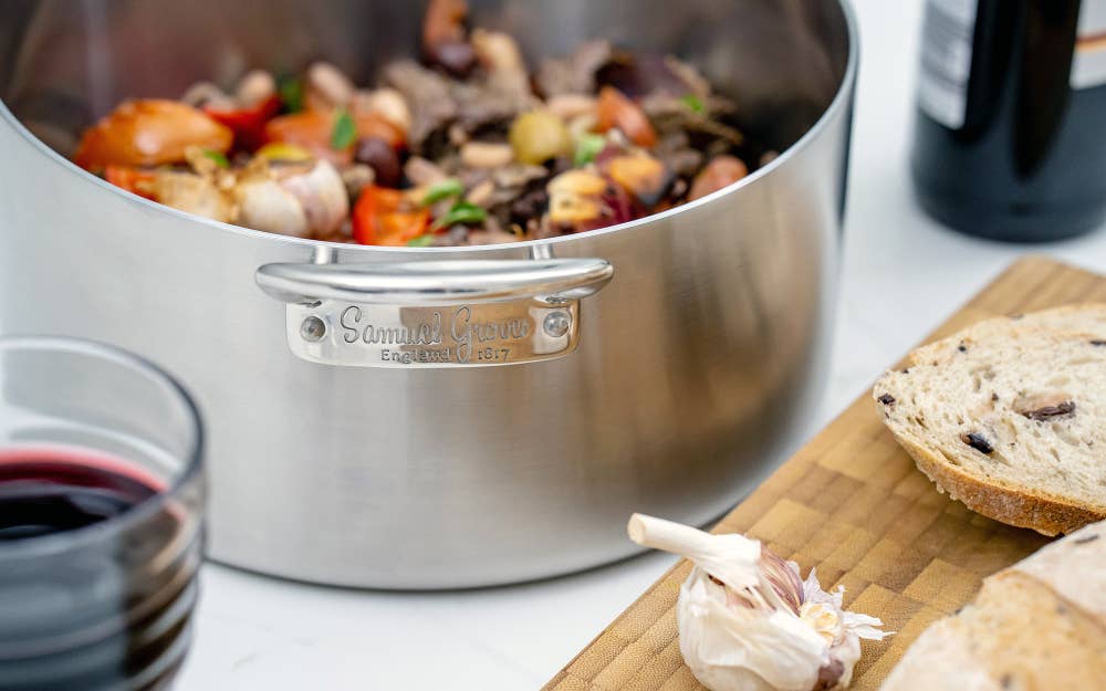 samuel groves - Wholesale Cooking Pot - Classic 26cm Stainless Steel Triply Casserole Pan with Lid7