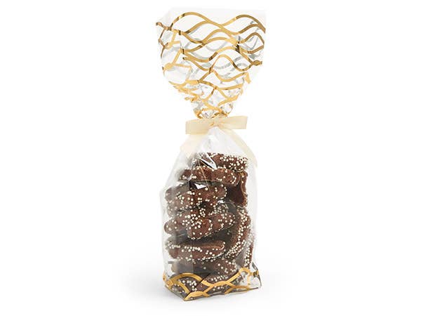 Nashville Wraps - Wholesale Cellophane Bag - Clear 1.4 MIL Cello Candy Bags with Metallic Prints4