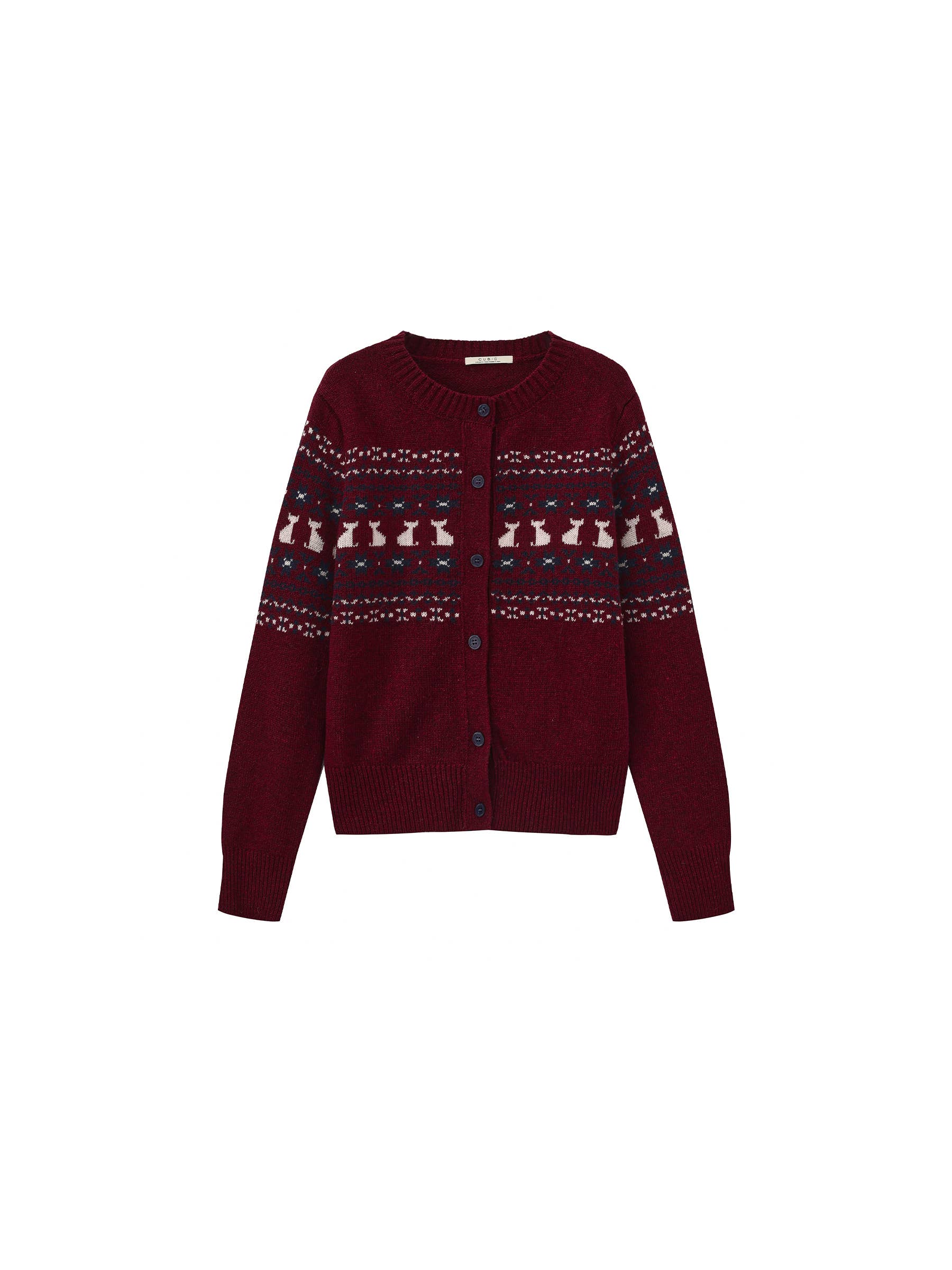 CUBIC - Wholesale Cardigan - Women's - CUBIC Cat Print Fair Isle Wool-Blend Cardigan2