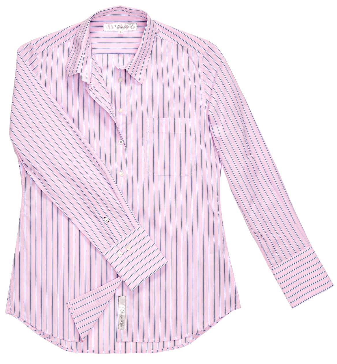 Punch Pink Stripe Camisa original de The His is Hers en rayas rosas de venta al por mayor en Faire2