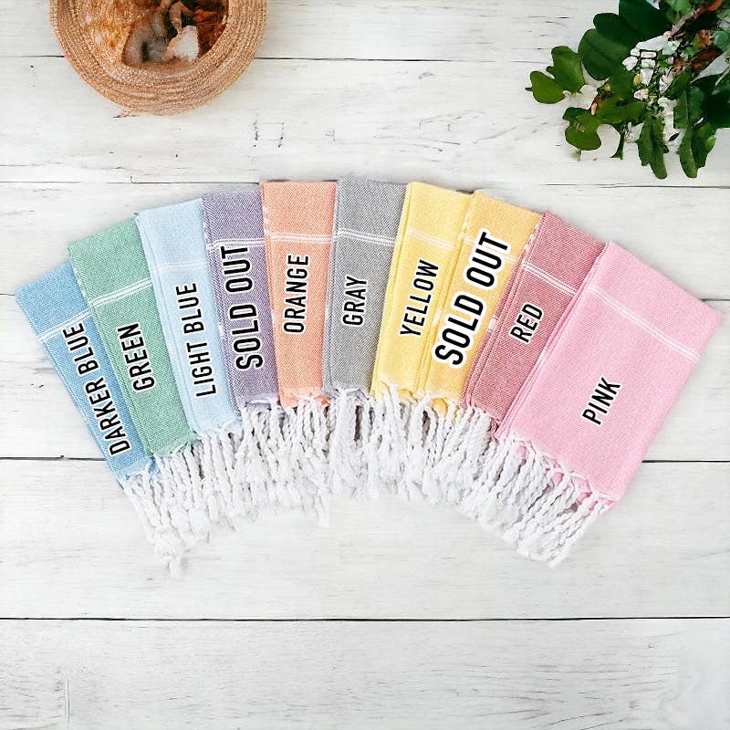 Gia Roma - Vente Essuie-mains - Serviette à main turque avec pompons, torchons de cuisine en coton coloré5