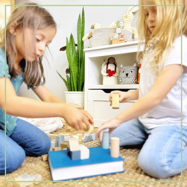 OmaOmaOma! - Wholesale Blocks - Kids Baby - Wooden Building Blocks 70pc - Natural Wood Block Set Ages 2+6