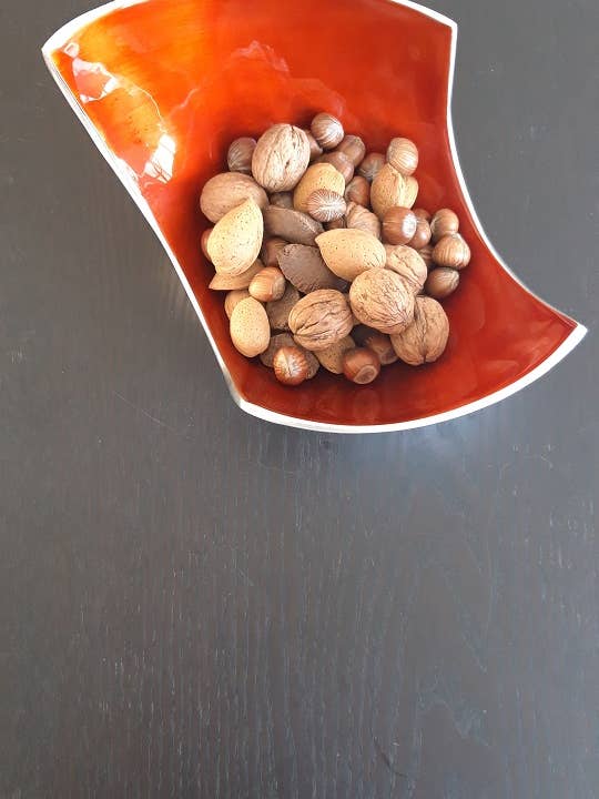 Unique Modern Funky Bowl - Orange Abstract Fruit Bowl for wholesale by Oh So Pretty & Green