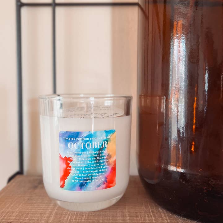 Illuminate Space - Wholesale Jar/Filled Candle - October Birthday Month Candle