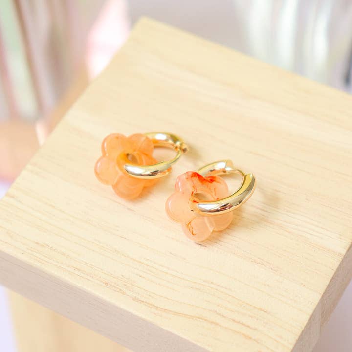 CG Home - Wholesale Dangle Earrings - Lise peach Tye and Dye earrings2