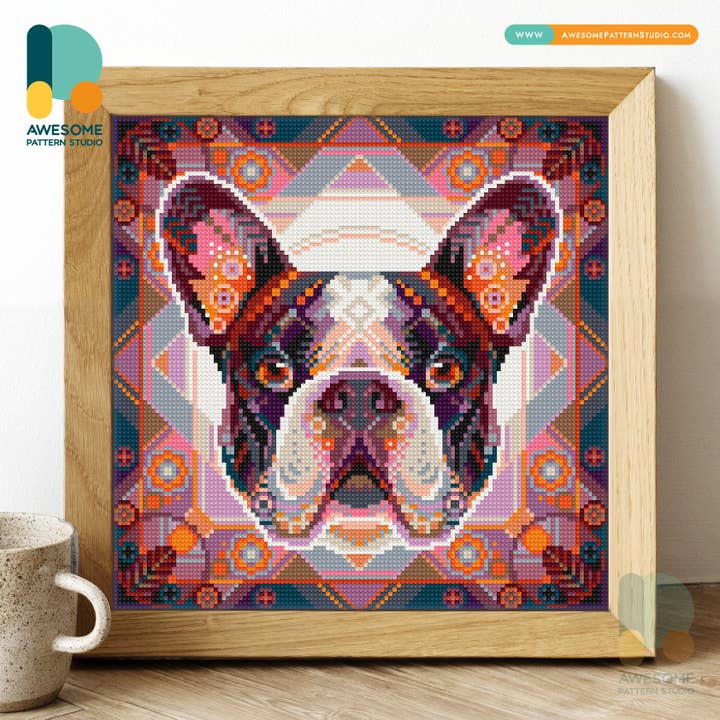 DS529-120x120 Mandala fransk, diamantmålningssats för wholesale av Awesome Pattern Studio