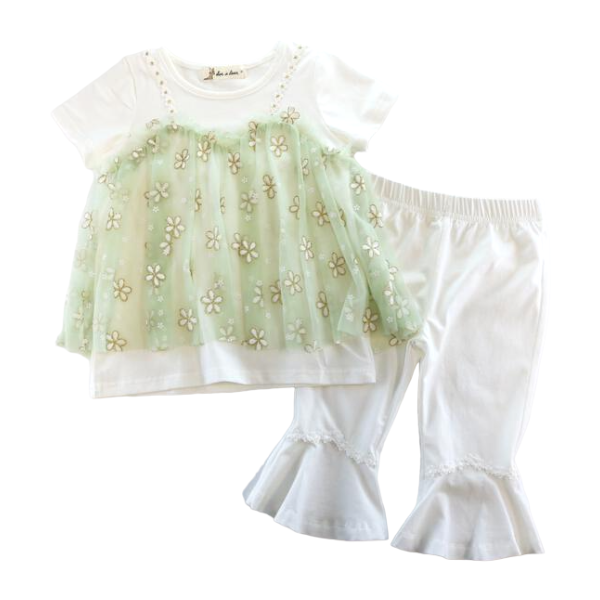 Doe a Dear - Wholesale T-Shirt - Kids - S15 13068 2-In-1 Glitter Floral Mesh Top (2 Colors)7