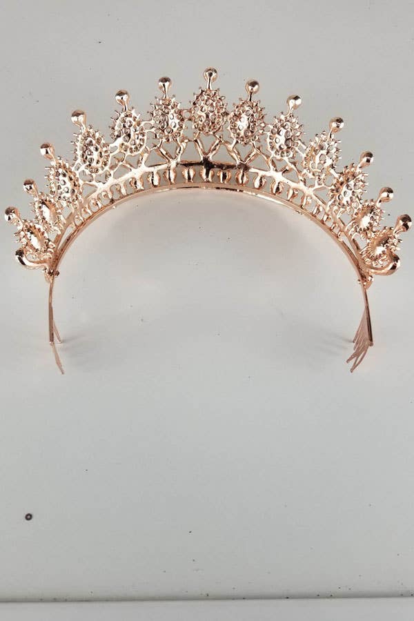 Chicas - Wholesale Tiara - Women's - One Size Fits All Metal Tiara With Jewel Rhinestones HT879-10