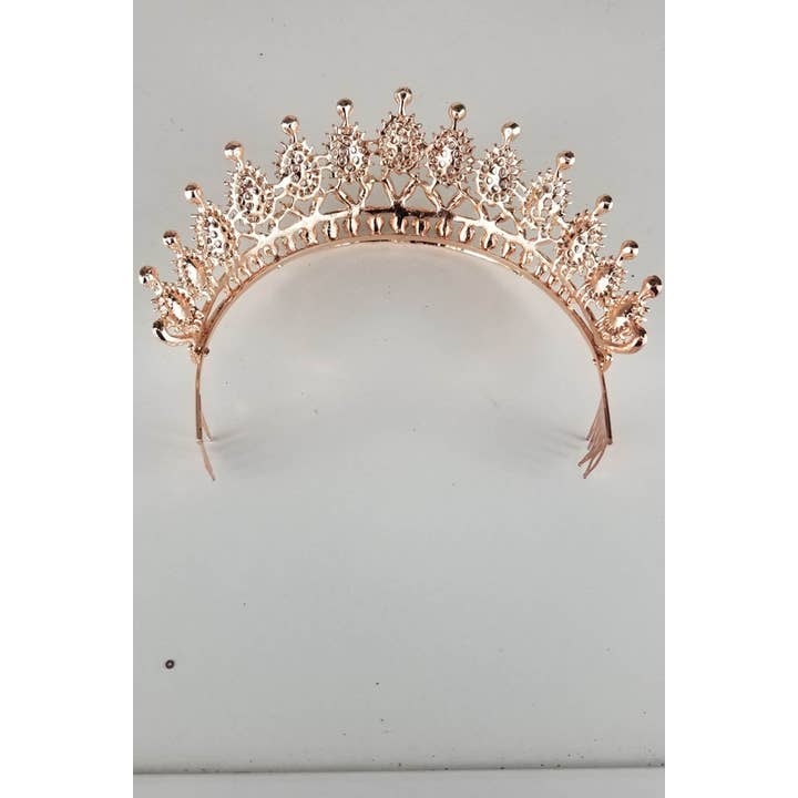 Chicas - Wholesale Tiara - Women's - One Size Fits All Metal Tiara With Jewel Rhinestones HT879-10