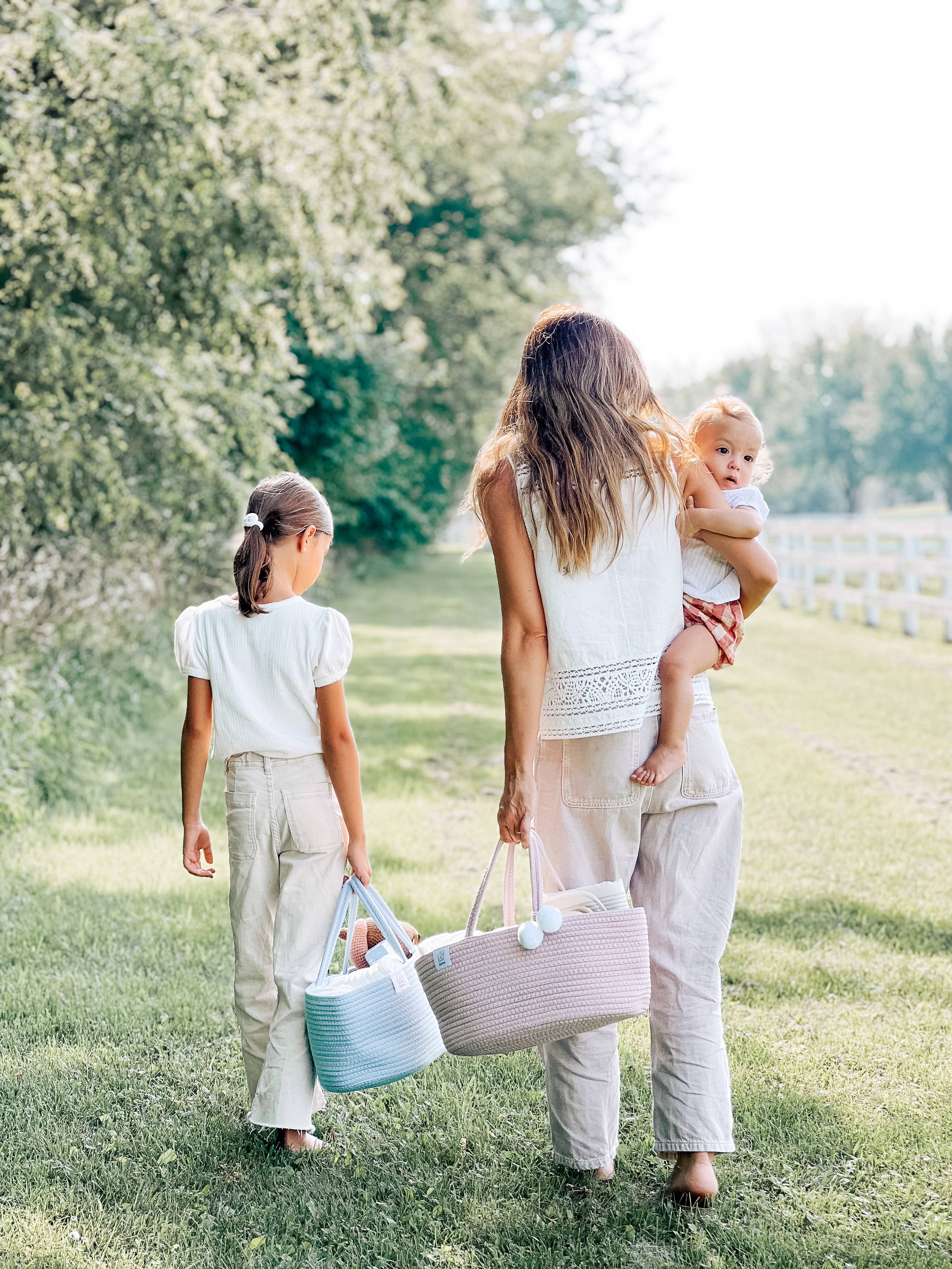 Fephas - Wholesale Diaper Caddy - Baby - Rope Diaper Caddy- Vintage Rose7