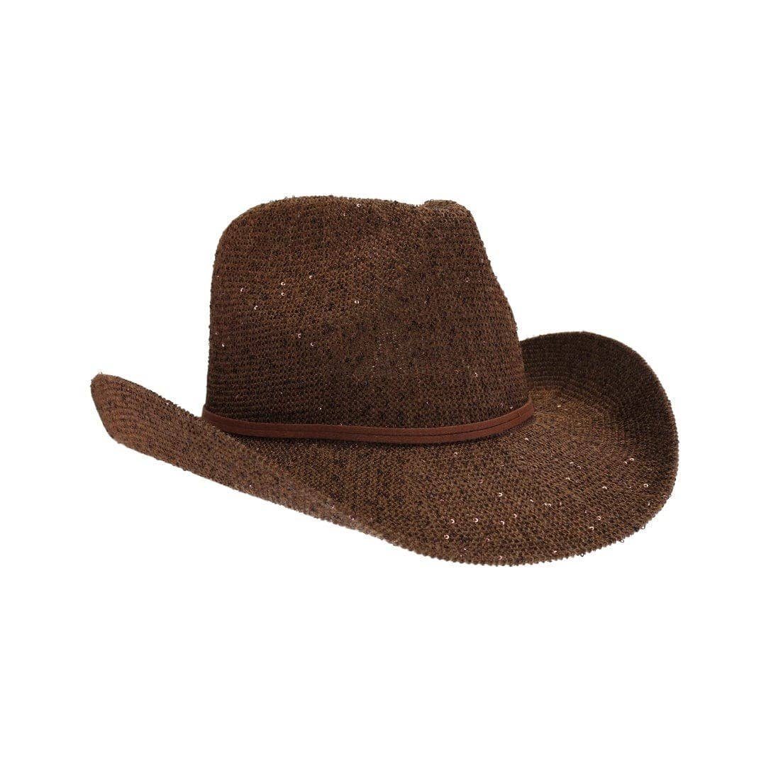 MiMi Wholesale - Wholesale Cowboy Hat - Women's - CBC03 C.C Brand Sequin detailing Cowboy hat with suede trim12