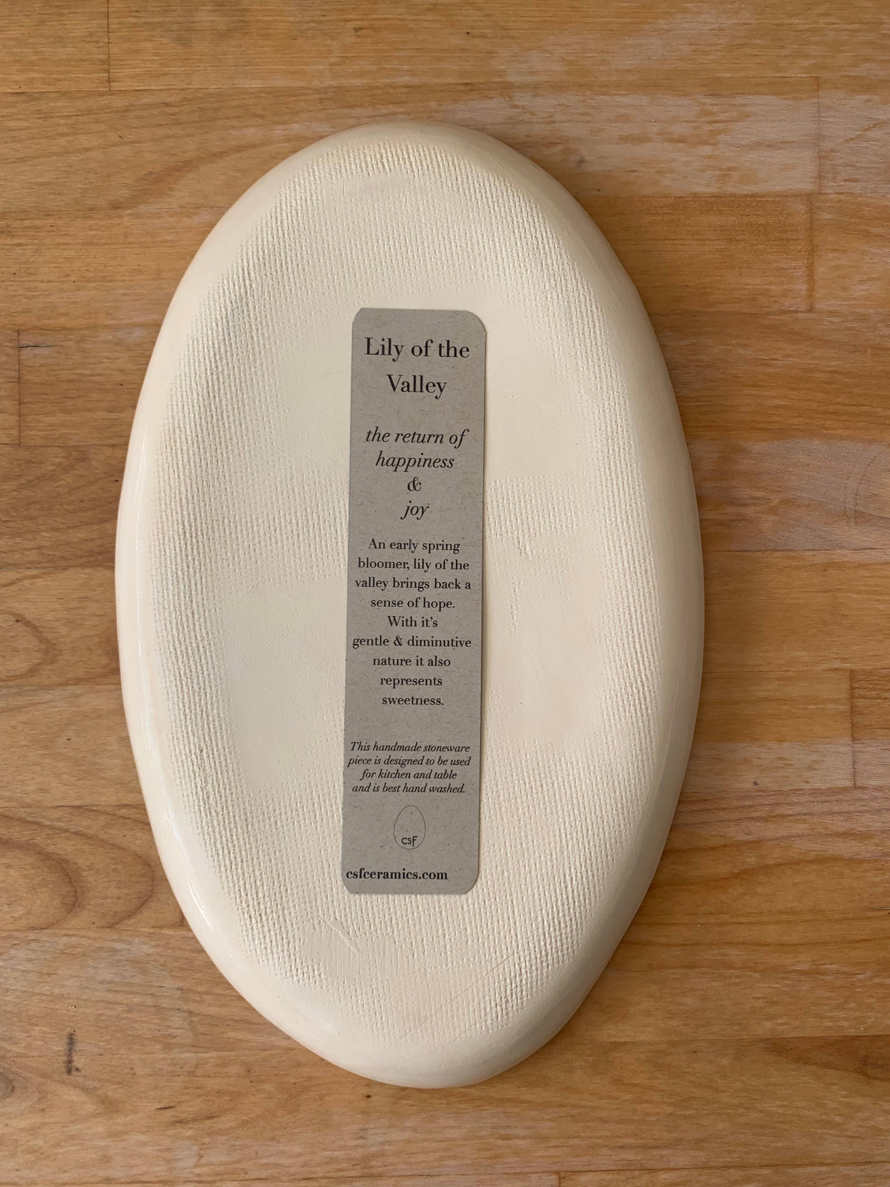 CSF Ceramics - Wholesale Platter - Oval Platter: Lily of the Valley2