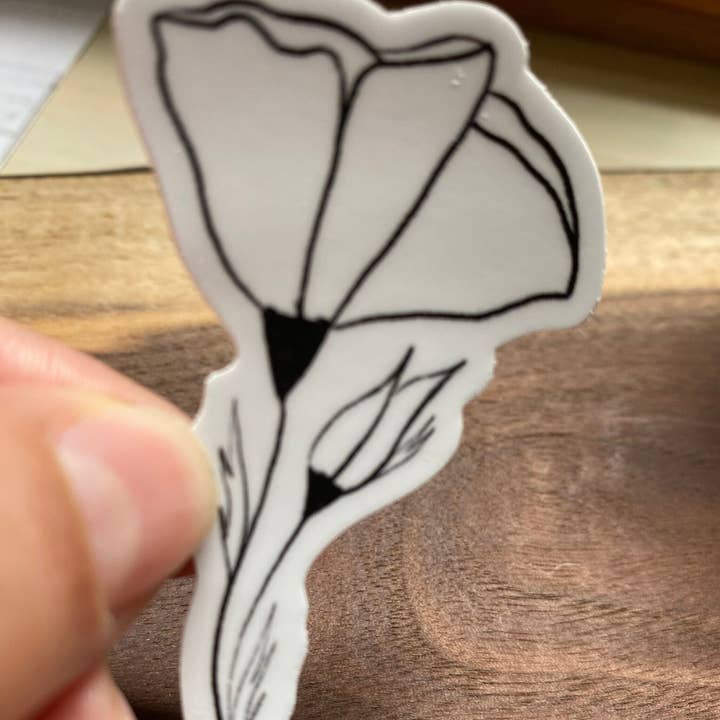 Beth Ann Erickson Designs - Wholesale Sticker - California Poppy Sticker, Flower Stickers for Water Bottle8
