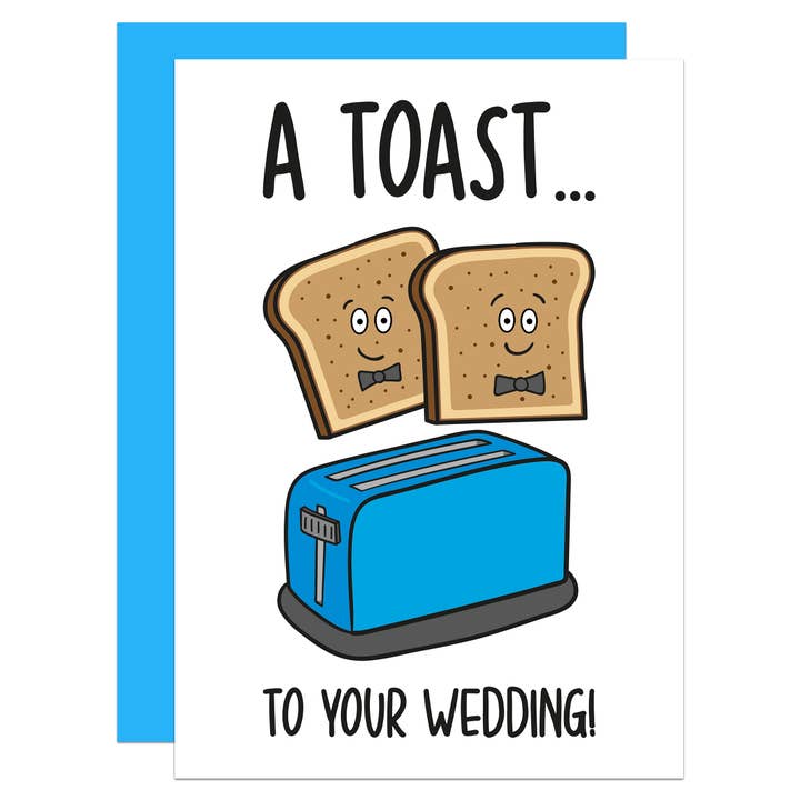 Biglietto di gioco di parole gay Toast To Your Wedding A6 per la vendita all'ingrosso da parte di TeePee Creations