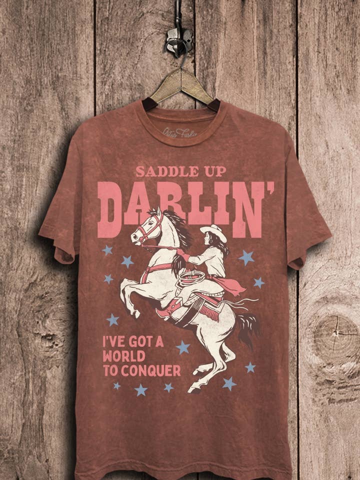 Lotus Fashion Collection - Wholesale T-Shirt (Graphic) - Women's - Saddle Up Darlin Graphic Top0