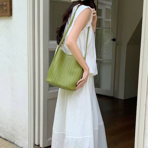 Pretty Persuasions - Wholesale Shoulder Bag - Women's - P25062 2-in-1 Faux Woven Microfiber Leather Shoulder Bag 7