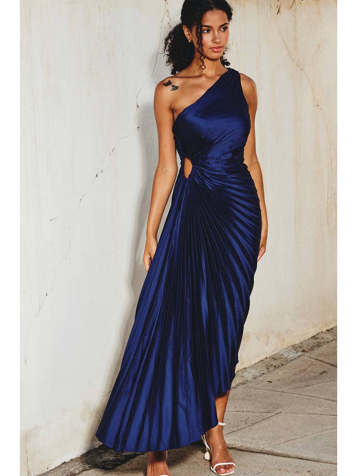 Dress Forum - Wholesale Dress - Women's - Olympia Asymmetrical Pleated Maxi Dress (1)37