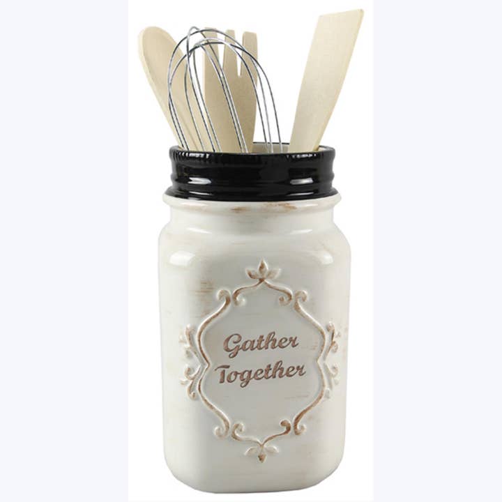 Young's - Wholesale Utensil Holder - Ceramic Tool Holder w/Tools (SKU#: 15237)