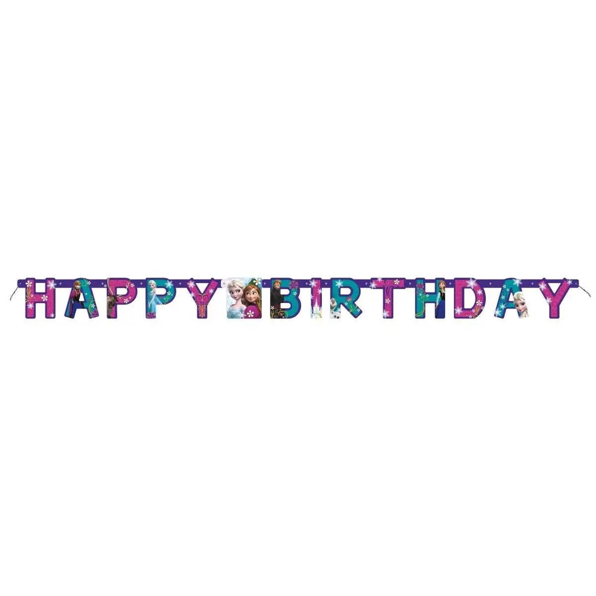 Party Expo, LLC - Wholesale Party Sign/Banner - Frozen - Happy Birthday Jointed Banner0