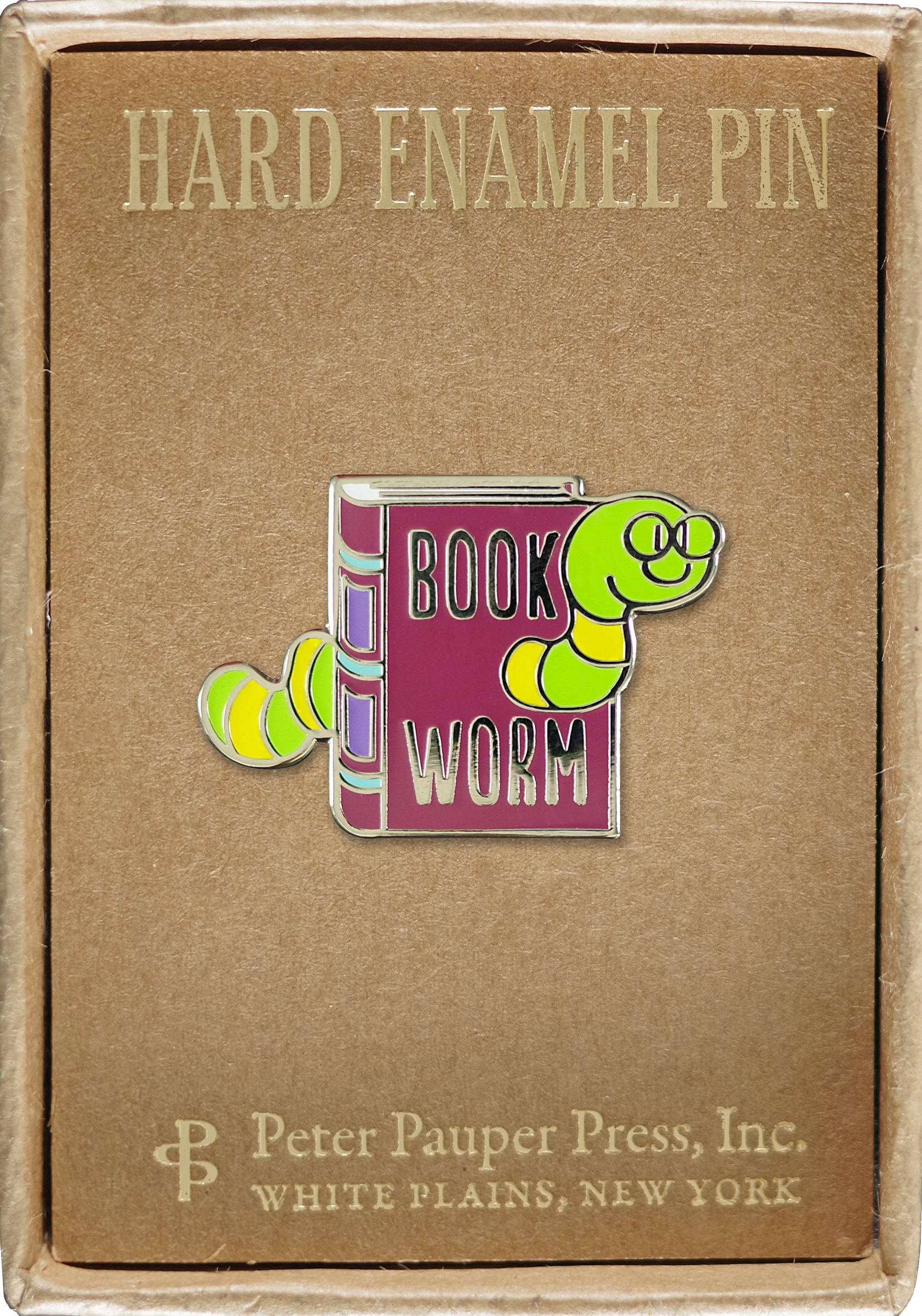 Peter Pauper Press - Wholesale Lapel Pin/Button - Bookworm Enamel Pin1