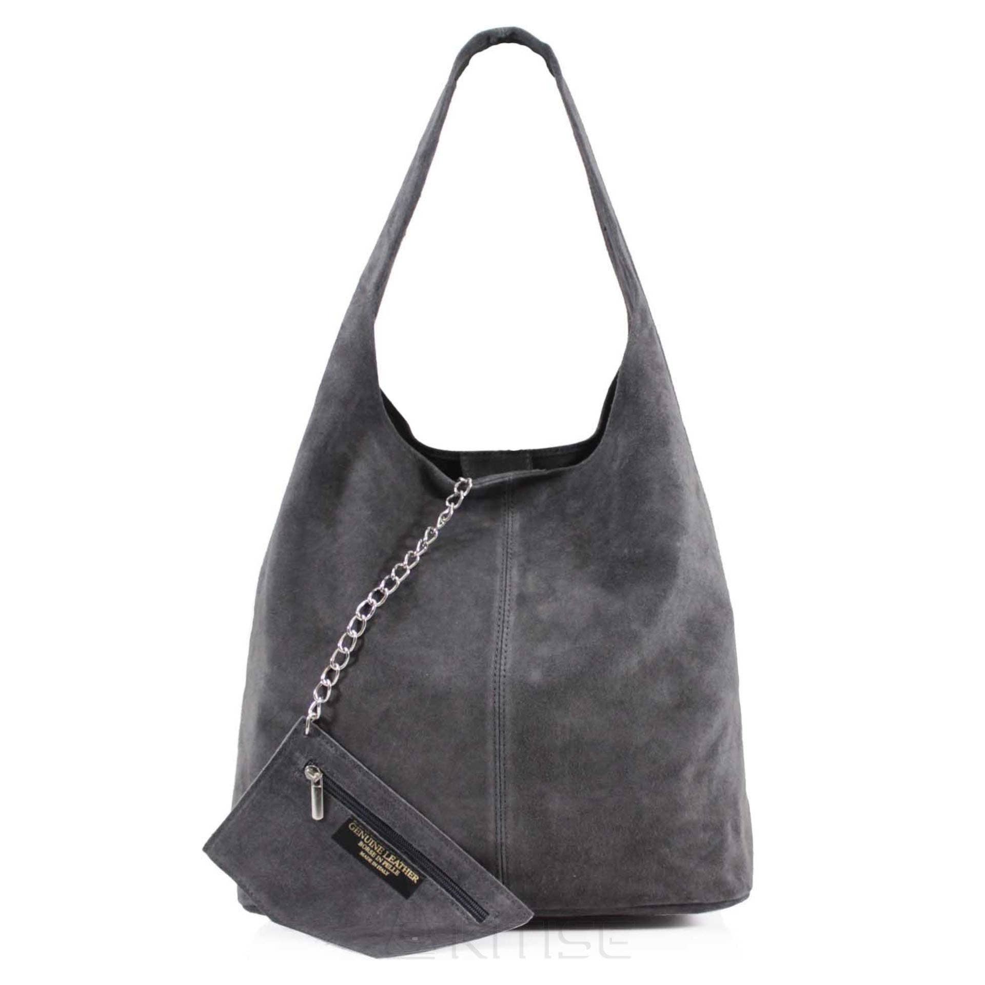 Ellas Trading - Wholesale Tote Bag - Women's - Genuine Italian Suede Large Tote Bag with Purse6