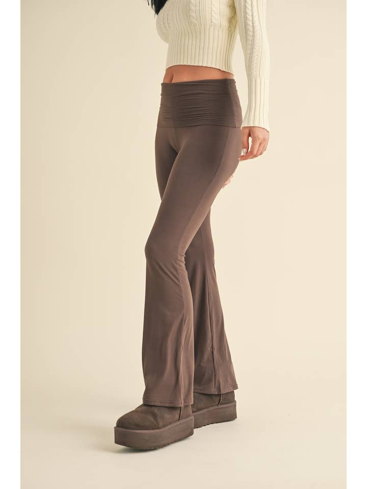 KIMBERLY C – wholesale Pants – Women's – Soft Knit Foldover Flare Pants56