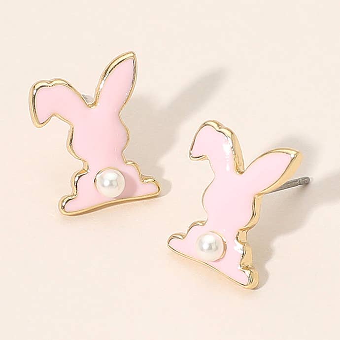 Pärlprydda Påskhare Örhängen för wholesale av Sensibling Corp.