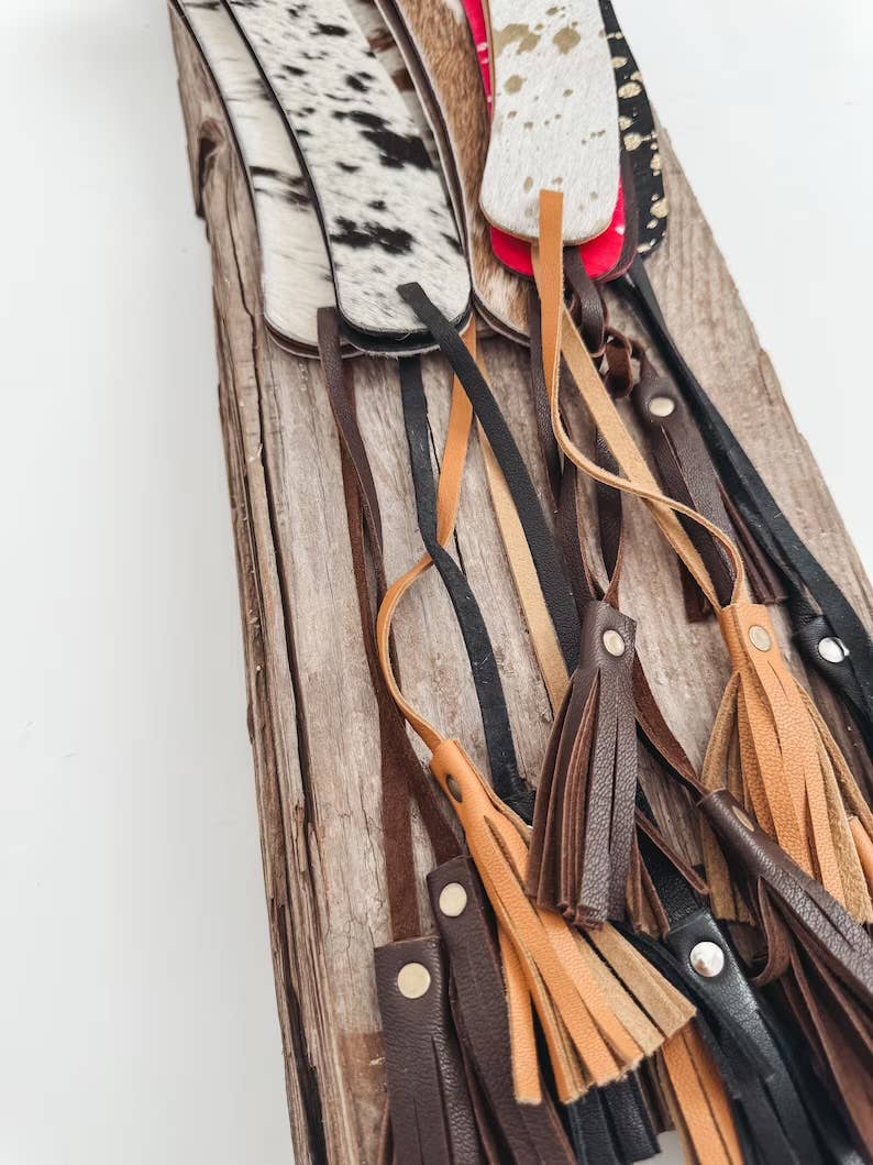 Boho Ranch Shop - Wholesale Hat Accessory - Women's - 1.65” COWHIDE HAT BAND Leather Hat Band leather ties4