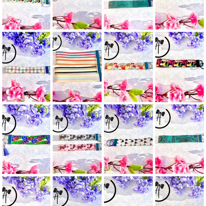 Unisex Faux Leather Key Fobs, Variety of Patterns for wholesale by A Squared Bowtique