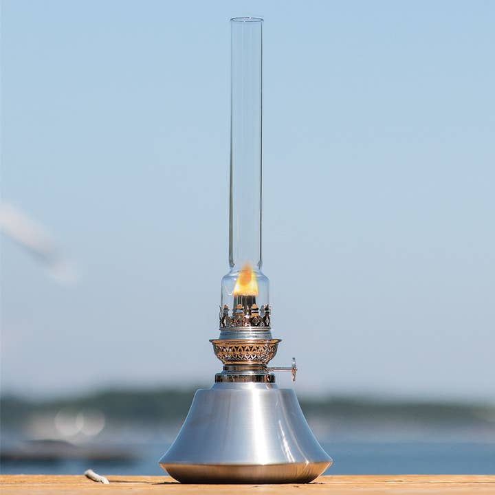 Danforth Pewter - Wholesale Accent/Desk Lamp - Lodge Oil Lamp with 10" globe