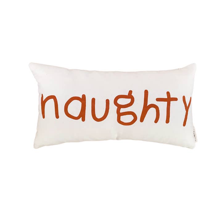 Imani + Kids by Imani Collective - Wholesale Throw Pillow Cover - Naughty / Nice Lumbar Canvas Pillow Cover