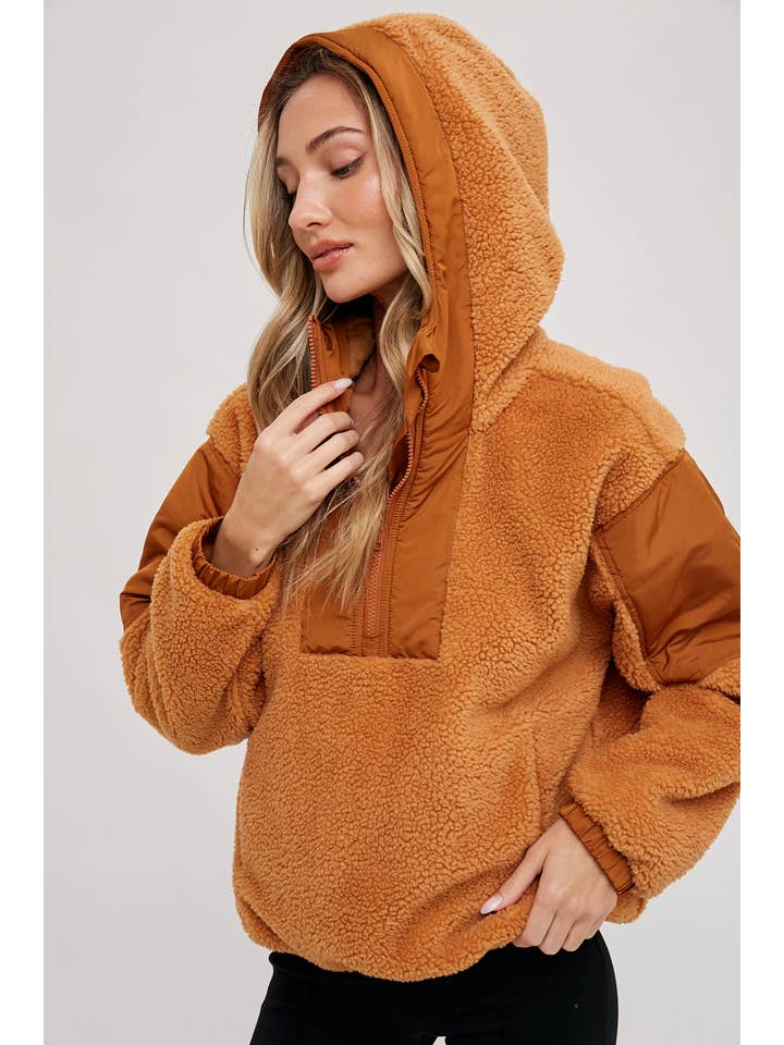 Bluivy - Wholesale Hoodie - Women's - FAUX SHEARLING CONTRAST HOODIE26