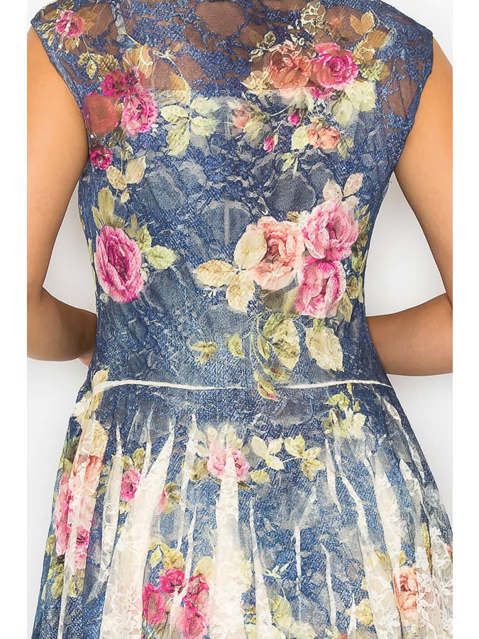 Origami Apparel ~ Lace and Crochet inspired - Wholesale Dress - Women's - OLS-4609 BG/DE ROSE