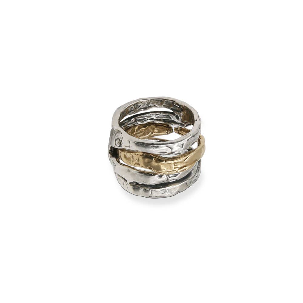 Mandile Gioielli - Vente Anneau/bague à empiler - Bague unisexe en argent 925 et élément en bronze (AR004b)3