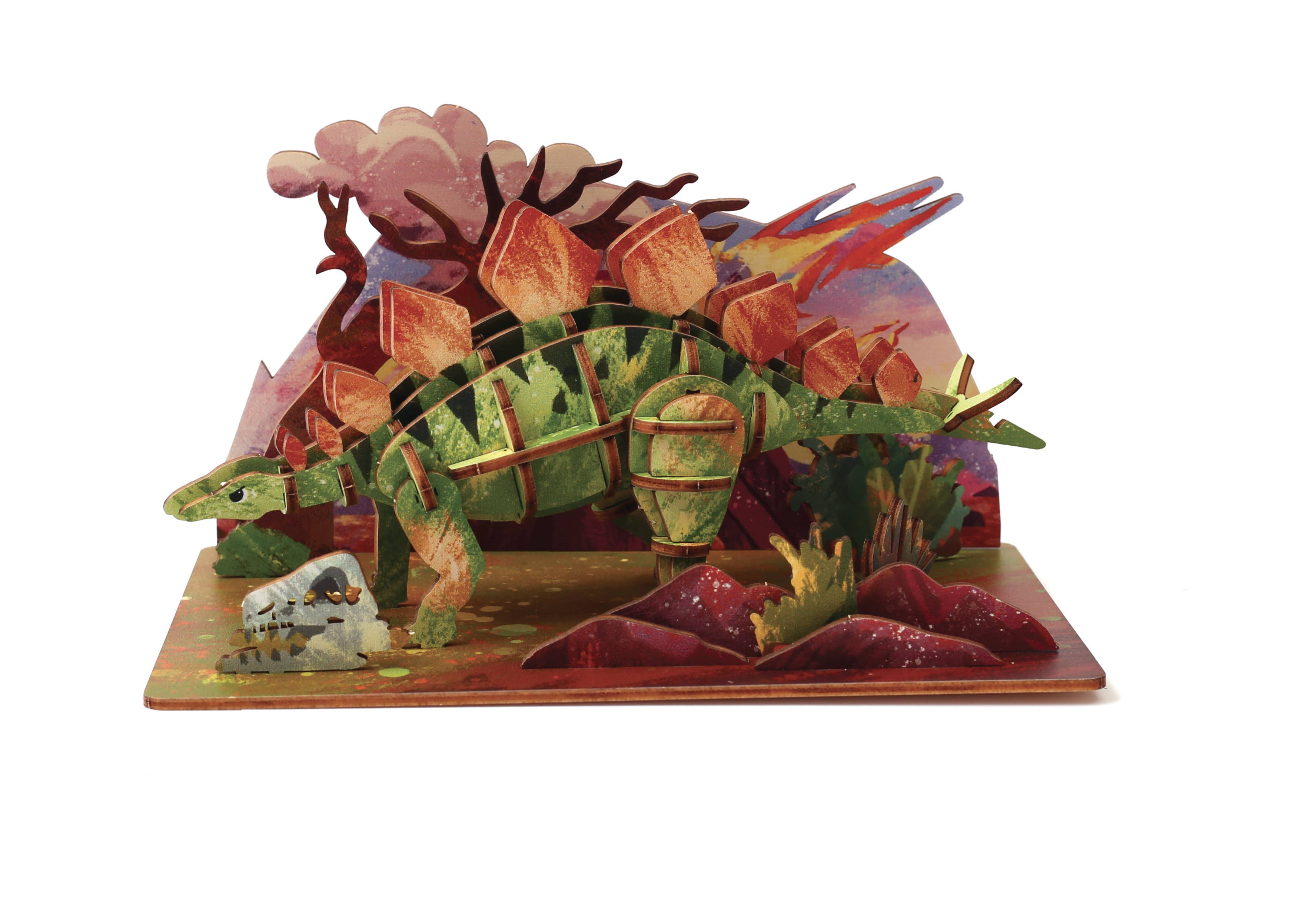 Graine Créative - Wholesale DIY Craft Kit - Kids - 3D WOODEN MODEL STEGOSAURUS5