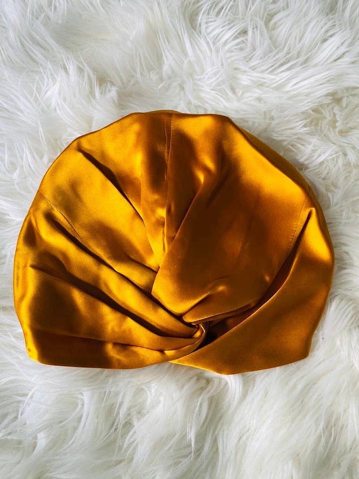 100% Turban Style Twisted Silk Caps for wholesale by Marcheduluxe