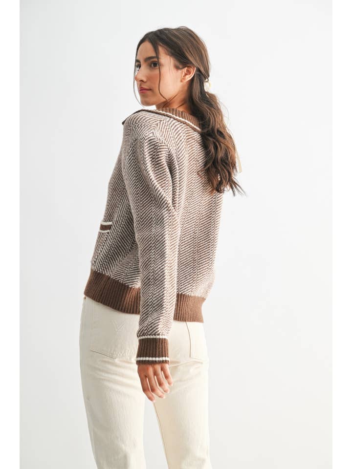 Camellia - Wholesale Knit Sweater - Women's - CW10236E HERRINGBONE KNIT CARDIGAN7