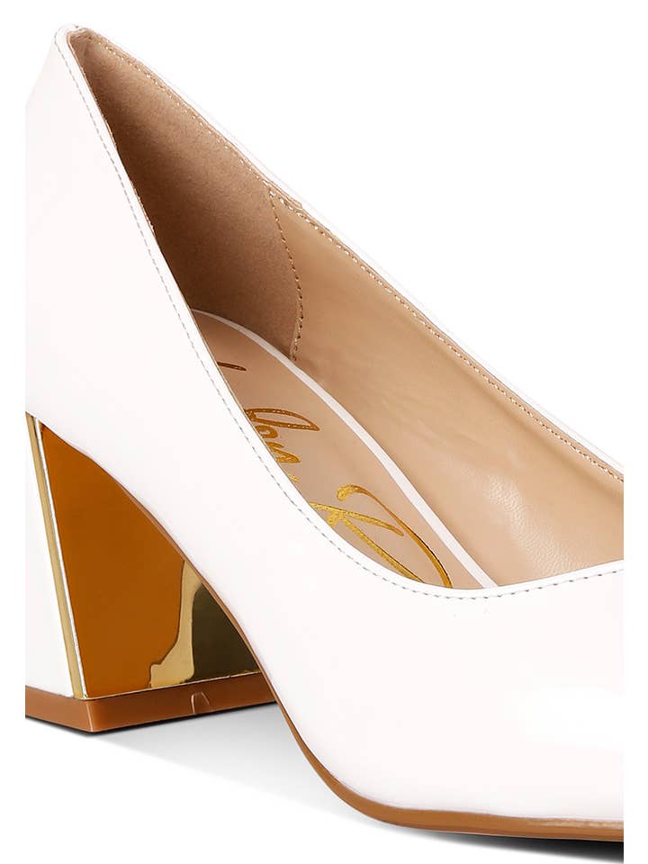 Rag Company – wholesale Low heels – Women′s – Zaila Metallic Accent Block Heel Pumps5