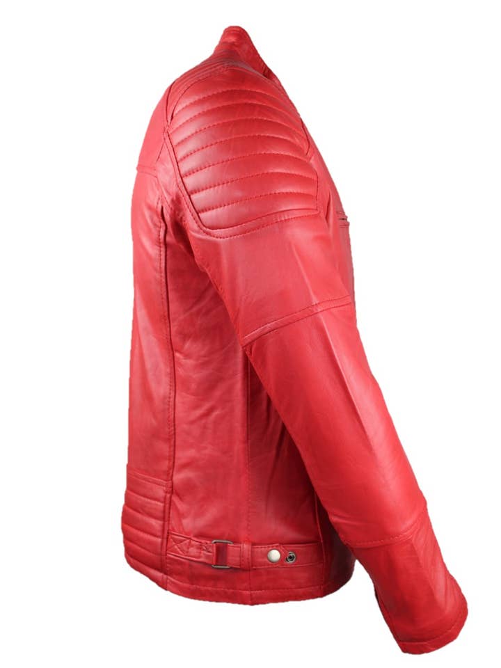 Urban 5884 Amsterdam | Leather jackets – Großhandel Lederjacke – Herren – Urban 5884 Ralph Biker Herren Lederjacke Lammfell Denim