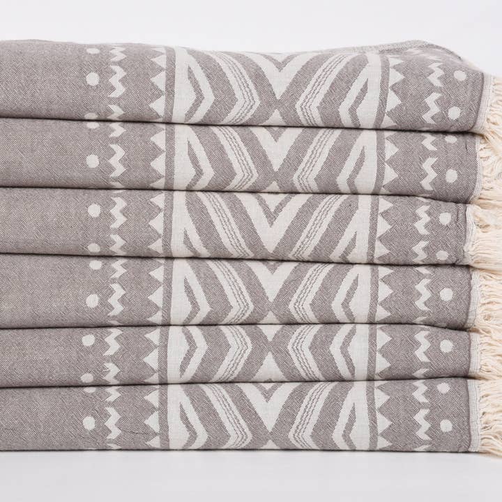 Organic Turkish Towels - Wholesale Hand Towel - Hand Towel, Elegant Aztec Patterned Towel2